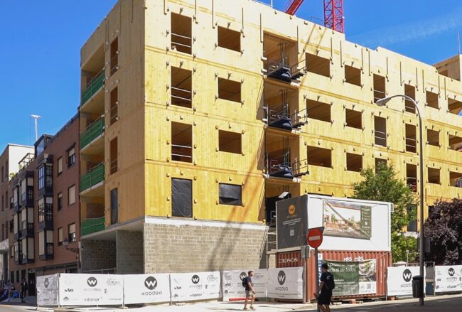 Tomás Bretón, edificio con estructura de madera CLT